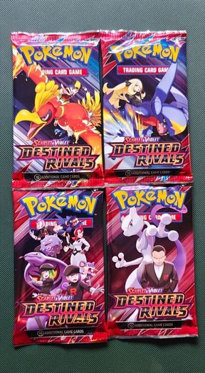 4x Pokemon Destined Rivals Booster Packs - Art Set - New and Sealed - English