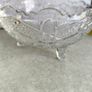 Vintage from the 1940s Brilliant Vintage Footed Cut Glass Bowl. Large Crystal Dish Floral Design Throughout Image 2