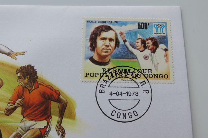 Franz Beckenbauer Argentina 1978 stamp & coin cover West Germany