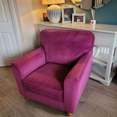 Pink Velvet Accent Occasion Chair
