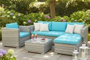 Bora Bora Garden Sofa Set Rattan Outdoor Furniture with Table, Chair &amp; Footstool Patio Garden Furniture
