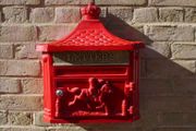 Aluminium Post Box Wall Mounted Red D1196
