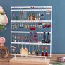 100 Holes Earring Stand Holder 5-Tier Earring Organiser Earring Display Stand Rack Jewellery Stand Holder Organiser Tower with Tray for Earrings Studs (MULTIPLE COLOURS) Image 6