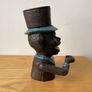 Piggy Bank Cast Iron Jolly Man Money Box J.E. Stevens 1920's Image 5