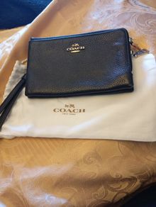 Coach double zip wallet
