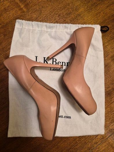L.K. Bennett Harper Blush Kid Leather High Heeled Court Shoes