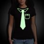 Glow in the dark fake tie t-shit tee top shirt Image 3