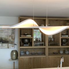 Stunning white fabric large pendant light