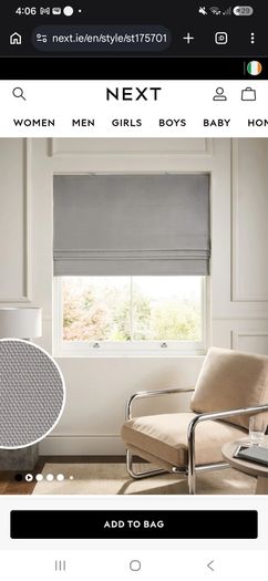 NEW Charcoal Grey Roman Blind from NEXT