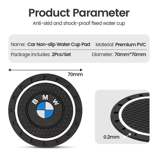 2Pcs BMW M Performance Silica Gel Car Coaster Water Cup Anti-slip Pad Auto Accessories For BMW X1 X2 X3 X5 X4 X6 X7 G30 G20 G32 G11 G12 F40 F30 F2