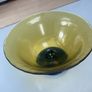 Reduced Vintage large 28cm diameter Centrepiece amber and blue glass pedestal bowl Image 10