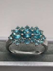 Sterling silver 925 ring with Blue Apatite