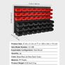 Wall Mounted Storage Bins, 48-Bin Parts Rack Organizer Garage Plastic Shop Tool with Wall Panels, Tool Organizer for Nuts, Bolts, Screws, Nails, Beads, Buttons, Other Small Parts, Black and Red Image 6