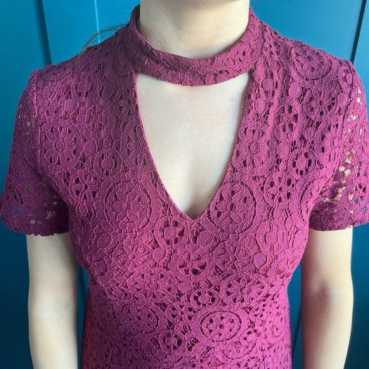 Miss Selfridge Petite burgundy dress. Size 12