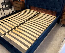 Blue Velvet king size bed frame