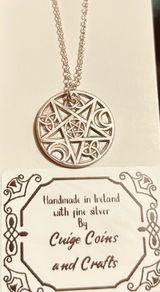 Sterling silver chain with fine silver Celtic design star pendant