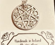 Sterling silver chain with fine silver Celtic design star pendant