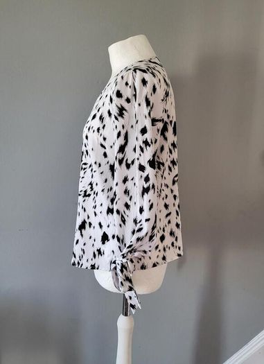 Shein white top w/black pattern, Size M / UK10