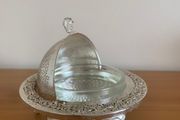 Vintage Silver Plated Dome Roll Top Dish