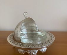 Vintage Silver Plated Dome Roll Top Dish