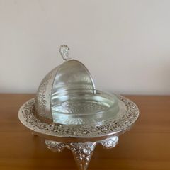 Vintage Silver Plated Dome Roll Top Dish