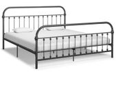 Bed Frame Grey Metal 180x200 cm
