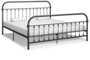 Bed Frame Grey Metal 180x200 cm