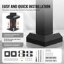 Handrails for Outdoor Steps, 4-5 Step Stair Hand Rail Kit, Transitional Carbon Steel Railings with Installation Kit, Stair Rails for Seniors, Concrete Steps & Porch & Deck, Black Square Tube Image 6