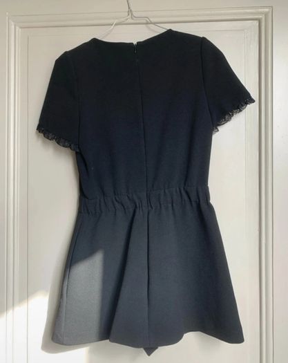 Maje black lace hem detail playsuit