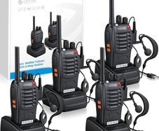 Walkie Talkies,eSynic 4Pcs Professional Best Walkie Talkies- 2 Way Radio Long Range Rechargeable Walkie Talkies for Adult With Original Earpieces &16CH Single Band