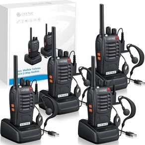 Walkie Talkies,eSynic 4Pcs Professional Best Walkie Talkies- 2 Way Radio Long Range Rechargeable Walkie Talkies for Adult With Original Earpieces &16CH Single Band