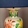 Vintage oriental style handpainted ceramic lamp Image 4
