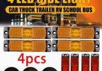 4pcs of Truck LED Side Lights in Red, Yellow, And White; Auxiliary Light Strips; Flashing