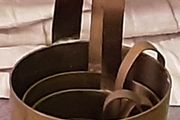 vintage brass measuring jugs