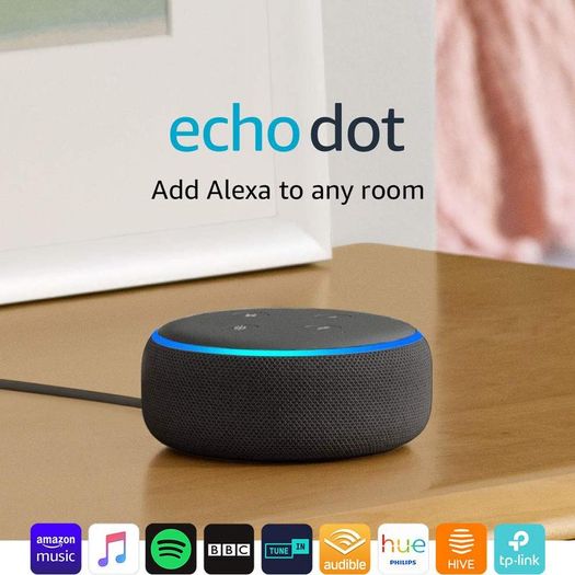 Echo Dot (3rd Gen) - Smart speaker with Alexa - Charcoal Fabric