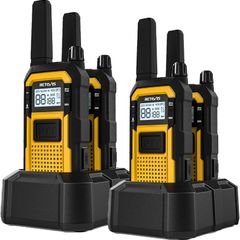 RB648 Heavy Duty Walkie Talkies, Waterproof 2 Way Radio, MIL-STD-810H, Advanced Triple Proof, 2000 mAh, Emergency, Walkie Talkies for Adults Long Range for Contractor (4 Pack