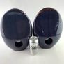 Pair of large, heavy studio pottery vases, rich purple/blue Image 5