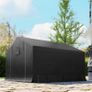 Portable garden shed, bike tent, roll-up zip door, metal frame, versatile storage, Dark gray Image 2