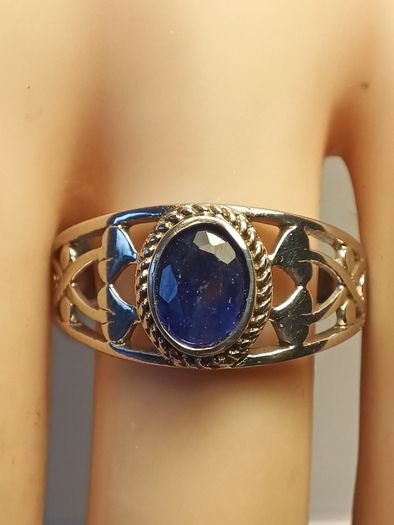 Sterling Silver Natural Sapphire Band Ring