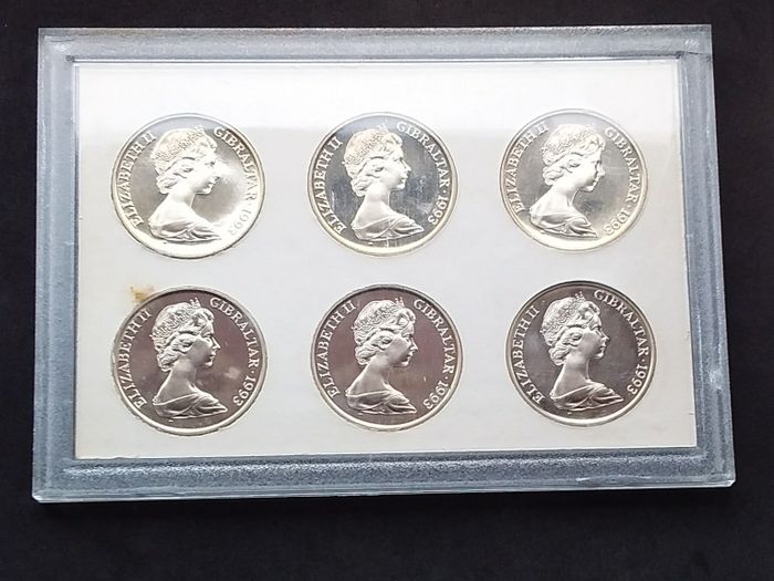 Rare 1993 Crowns of Gibraltar .925 Sterling Silver Proof 6-Coin Set