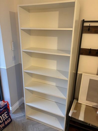 White Ikea billy bookcase.