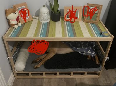 Dog bed side table