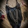1 Sexy Leather and Chains Bib Necklace Bird Skull Wings Apocalyptic Image 2