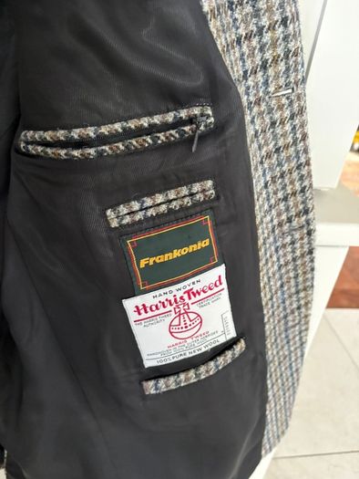 Gents Harris Tweed jacket in a very versatile check colour of grey brown and a little blue IN PERFECT CONDITION