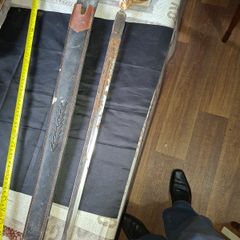 Antique Sword with Hilt, The hilt features a demonic face at the pommel, often representing a wrathful deity like Mahakala or Hayagriva Postage Available