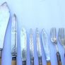 Antique Silver Plated Bone Handled Fish Knives/Forks  1800s (partly Sterling Silver) Image 4