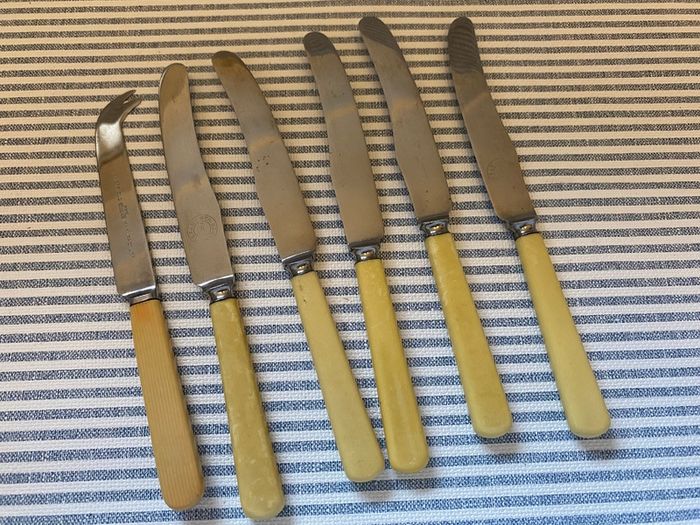 Bone handle cheese board knives