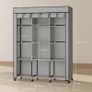 Fabric wardrobe, storage solution, 8 shelves, 2 clothes rails, gray Image 3