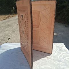 Hand Tooled Leather Presentation Folder