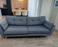 French Connection DFS Zinc Grey 4 seater couch and armchair set